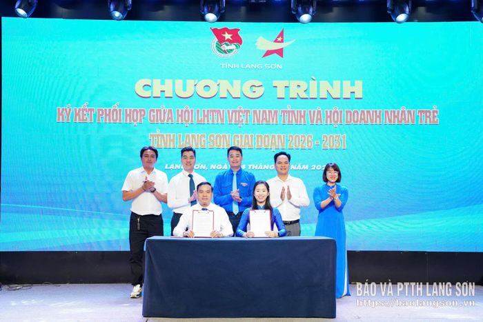 Hội LHTN Việt Nam tỉnh và Hội Doanh nhân trẻ tỉnh ký kết chương trình phối hợp