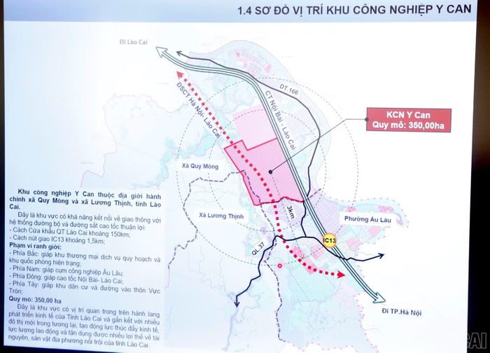 Khu công nghiệp Y Can có tổng diện tích 350 ha, thuộc địa bàn hai xã Quy Mông và Lương Thịnh.