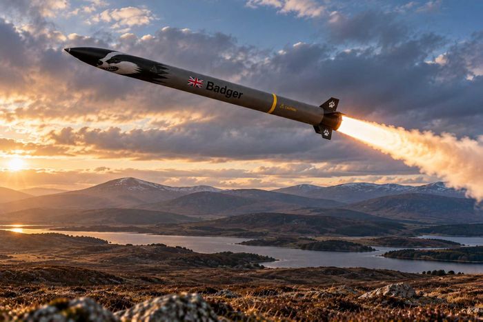 Tên lửa tấn công chiến thuật Badger Mk1 của Cody Aerospace & Defence được giới thiệu tại hội nghị Apex Europe ở London. Ảnh: Cody Aerospace & Defence