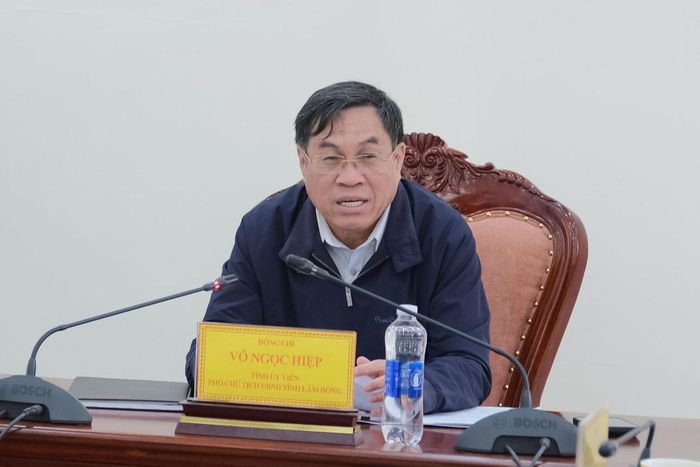 Phó Chủ tịch UBND tỉnh Võ Ngọc Hiệp phát biểu tại buổi làm việc