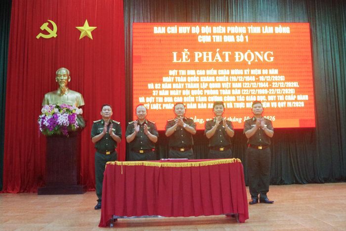 Ban Chỉ huy BĐBP tỉnh Lâm Đồng ký kết giao ước quyết tâm thực hiện thắng lợi đợt thi đua