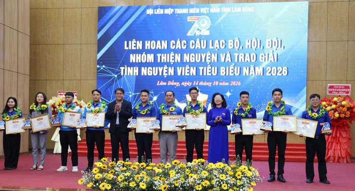 Hội LHTN Việt Nam tỉnh Lâm Đồng tuyên dương các cá nhân có thành tích tiêu biểu trong hoạt động tình nguyện năm 2026