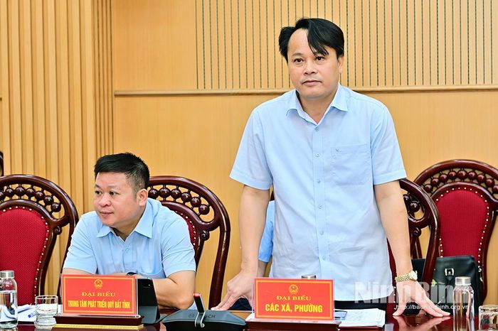 Đại diện lãnh đạo phường Lý Thường Kiệt phát biểu tại hội nghị.