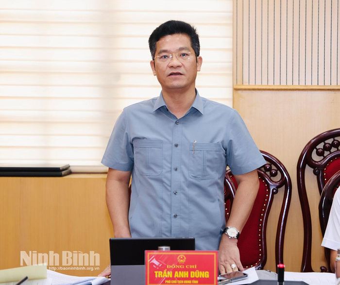 Đồng chí Trần Anh Dũng, Ủy viên Ban Thường vụ Tỉnh ủy, Phó Chủ tịch UBND tỉnh phát biểu tại hội nghị.