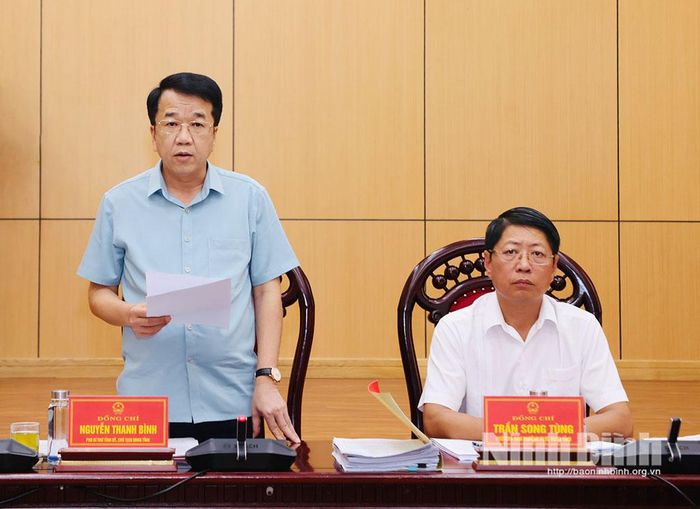 Đồng chí Nguyễn Thanh Bình, Phó Bí thư Tỉnh ủy, Chủ tịch UBND tỉnh phát biểu kết luận hội nghị.