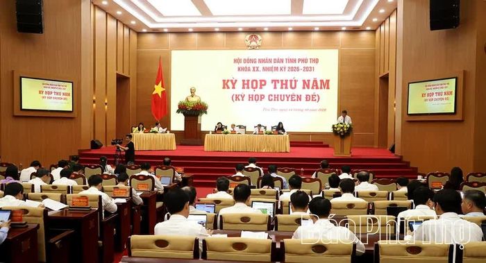 Quang cảnh Kỳ họp thứ Năm, HĐND tỉnh khóa XX, nhiệm kỳ 2026-2031.