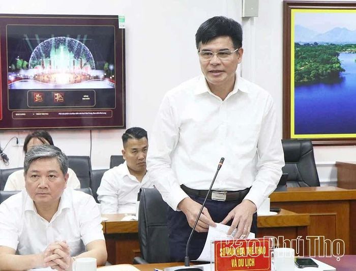 Giám đốc Sở Văn hóa, Thể thao và Du lịch Dương Hoàng Hương phát biểu tại hội nghị.