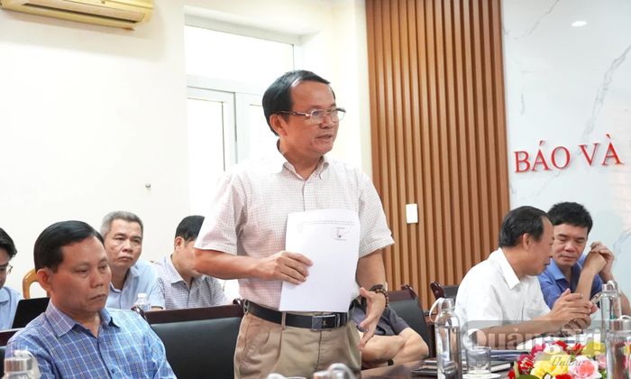 Đại diện lãnh đạo Báo và phát thanh, truyền hình Quảng Trị phát biểu ý kiến - Ảnh: X.P