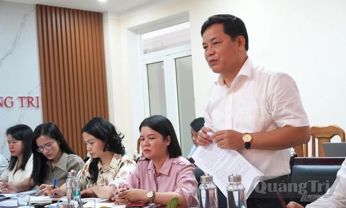 Đại diện lãnh đạo Ban Tuyên giáo Tỉnh ủy phát biểu tại buổi làm việc - Ảnh: X.P