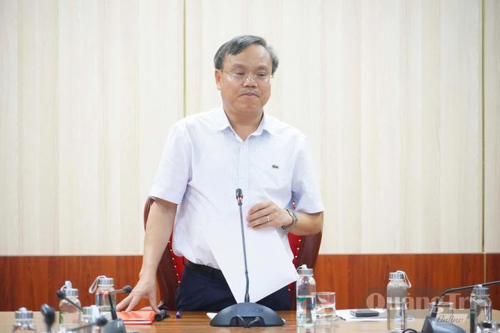 Đồng chí Lê Đức Tiến, Phó Chủ tịch UBND tỉnh phát biểu kết luận tại buổi làm việc - Ảnh: Đ.A