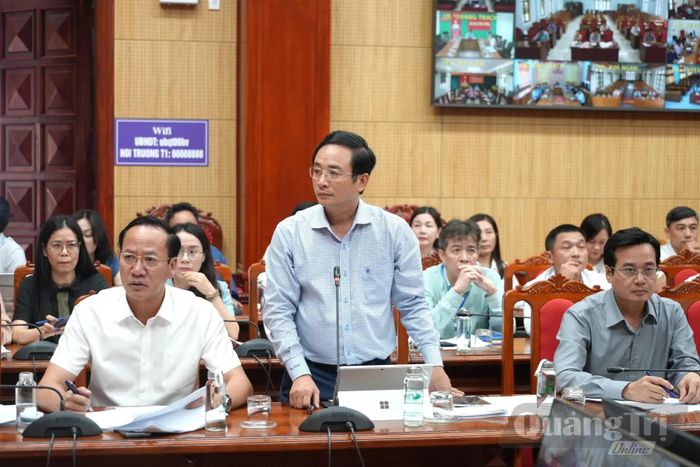 Đại diện lãnh đạo Sở Khoa học và Công nghệ phát biểu tại buổi làm việc - Ảnh: T.Đ