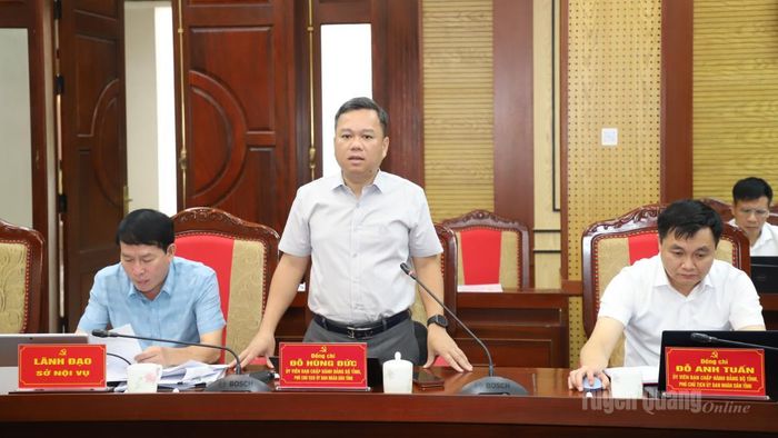 Phó Chủ tịch UBND tỉnh Đỗ Hùng Đức phát biểu tại phiên họp.