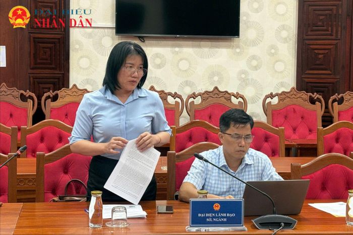 Phó Giám đốc Sở Tư pháp tỉnh Đắk Lắk Đào Thị Mỹ Dung góp ý các dự thảo luật