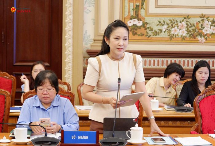 Phó Giám đốc Sở Văn hóa và Thể thao TP. Hồ Chí Minh Nguyễn Thị Thanh Thuý phát biểu