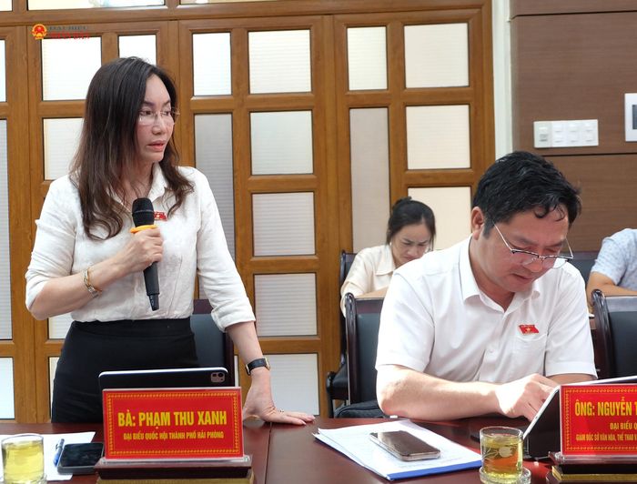 Đại biểu Quốc hội Thành phố Hải Phòng Phạm Thu Xanh phát biểu