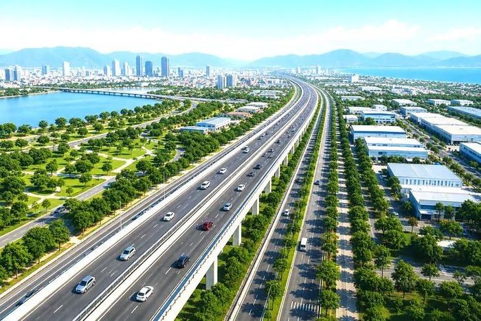  Phối cảnh một đoạn đường cao tốc nội thị kết nối trung tâm TP. Đà Nẵng - Chu Lai. 