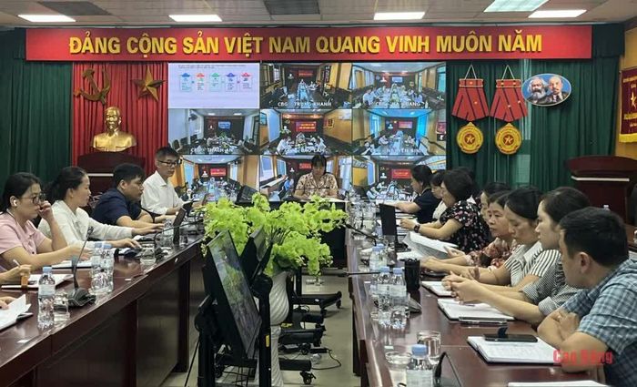 Các đại biểu dự hội nghị tại điểm cầu BHXH tỉnh.