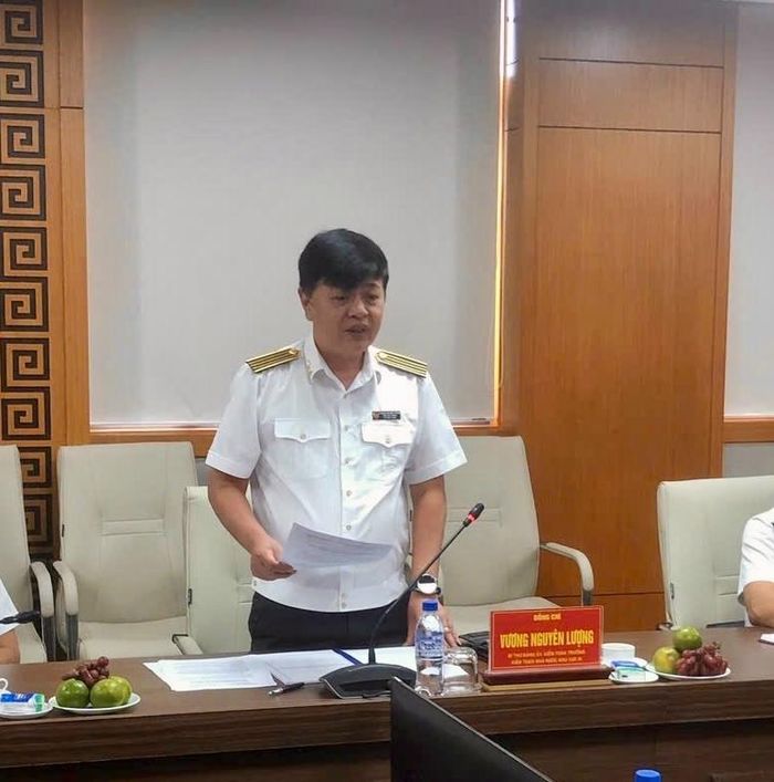 Kiểm toán trưởng KTNN khu vực III Vương Nguyên Lượng phát biểu tại Hội nghị. Ảnh: KTNN khu vực III