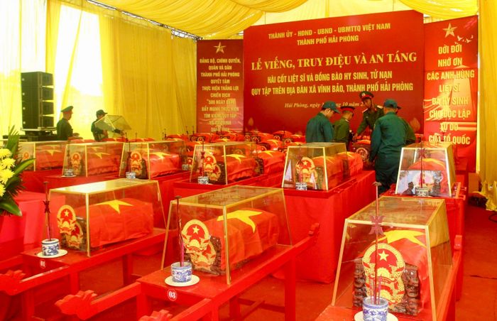 Nơi đặt hài cốt các liệt sĩ tại nghĩa trang Mả Chìa.