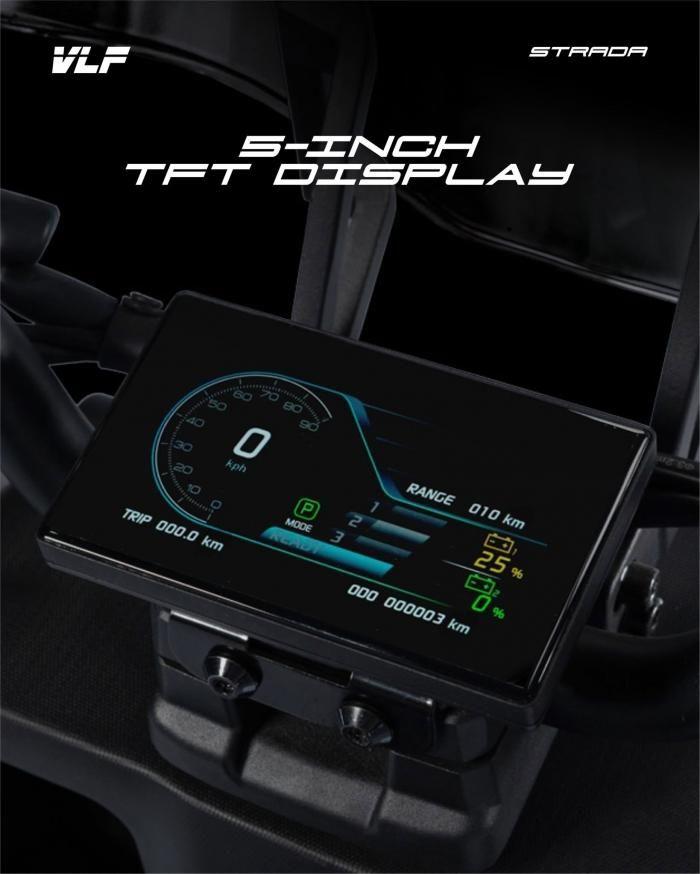 VLF Strada được trang bị màn hình TFT kích thước 5 inch