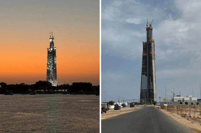  Hình ảnh công trình Tháp Jeddah đang xây dựng vào tháng 6 năm 2026. 