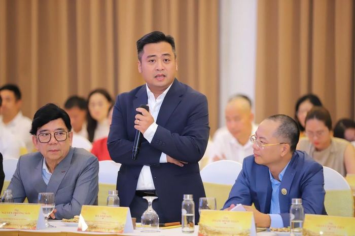 Ông Hà Anh Sơn, Chủ tịch HĐQT Công ty CP Phát triển Công nghệ Minh Việt chia sẻ tại lễ ra mắt Mạng lưới Phát triển công nghiệp văn hóa Việt Nam