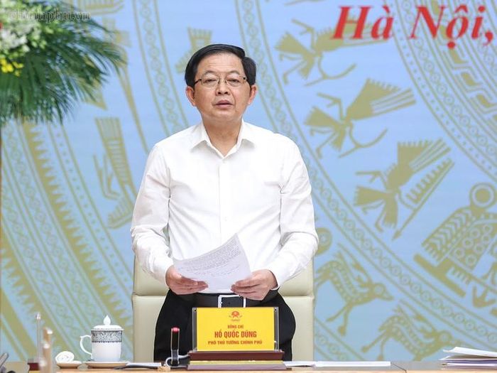 Đồng chí Hồ Quốc Dũng, Phó Thủ tướng Chính phủ, Phó Trưởng Ban Thường trực Ban Chỉ đạo phát biểu tại Hội nghị - Ảnh: chinhphu.vn/Nhật Bắc