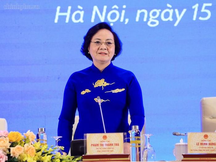 Bí thư Trung ương Đảng, Phó Thủ tướng Chính phủ Phạm Thị Thanh Trà phát biểu tại cuộc đối thoại - Ảnh: chinhphu.vn/Nhật Bắc