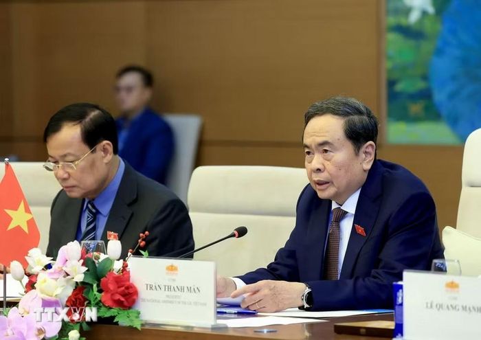 Chủ tịch Quốc hội Trần Thanh Mẫn phát biểu - Ảnh: TTXVN