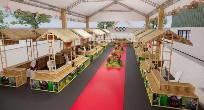 Không gian quảng bá, kết nối sản phẩm OCOP gắn với du lịch cấp vùng được dựng 3D. (Ảnh: TRUNG TÂM XÚC TIẾN THƯƠNG MẠI NÔNG NGHIỆP VIỆT NAM)