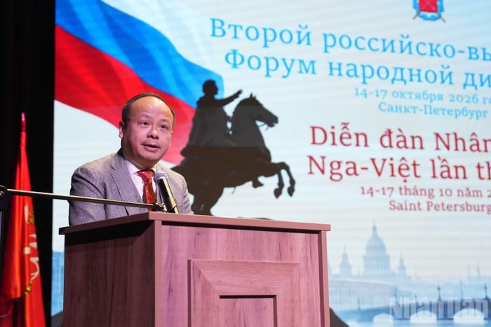 Ông Đỗ Xuân Hoàng, Ủy viên Ủy ban Trung ương Mặt trận Tổ quốc Việt Nam, Chủ tịch Liên hiệp các tổ chức người Việt Nam tại Liên bang Nga. (Ảnh: THANH THỂ)