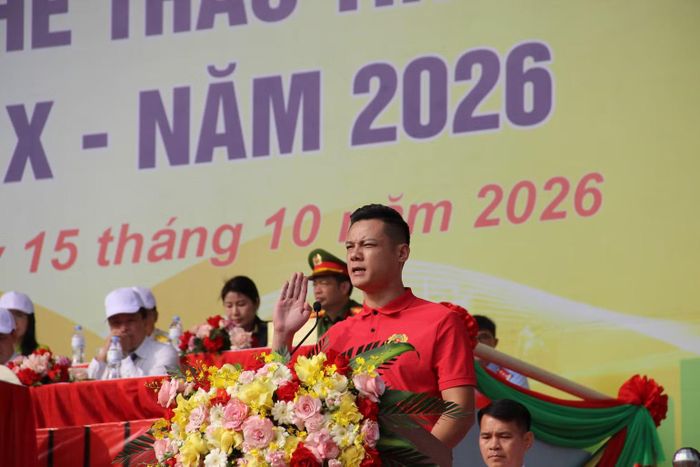 Vận động viên cam kết tại Đại hội. (Ảnh: HOÀNG TÍNH)