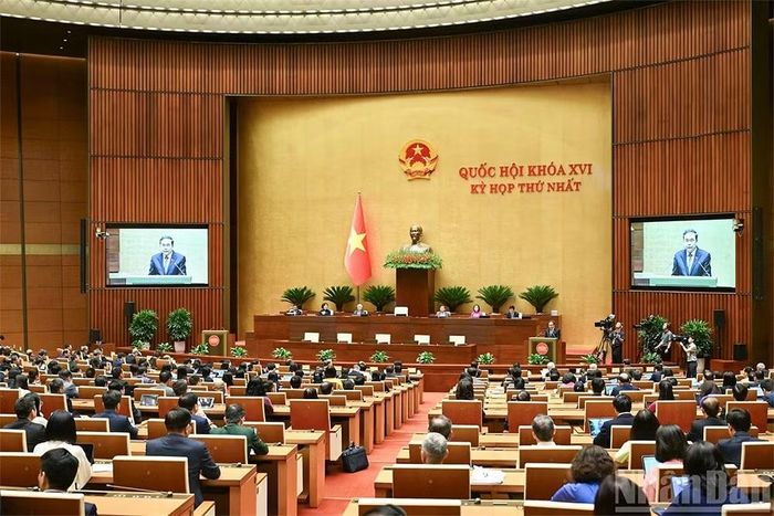 Dự thảo Nghị quyết về phát triển văn hóa Việt Nam đã được thảo luận tại Kỳ họp thứ nhất, Quốc hội khóa XVI (tháng 4/2026). Trong ảnh: Quang cảnh bế mạc Kỳ họp thứ nhất, Quốc hội khóa XVI. (Ảnh: DUY LINH)