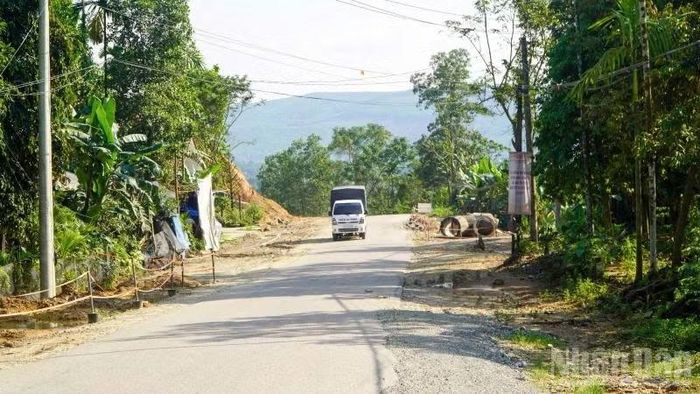 Dự án đường liên kết vùng miền trung đoạn qua địa bàn xã Thạnh Bình có diện tích bị ảnh hưởng phải giải phóng mặt bằng là 15,34ha tại 744 hồ sơ. (Ảnh: QUÂN VẠN)