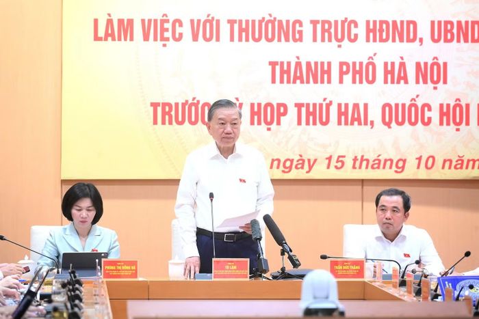 Tổng Bí thư, Chủ tịch nước Tô Lâm phát biểu tại cuộc làm việc. (Ảnh: ĐĂNG KHOA)