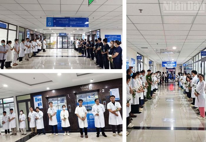 Bệnh viện Hùng Vương Gia Lai tổ chức nghi lễ tiễn biệt người hiến tạng về với gia đình. (Ảnh: SONG NGÂN)