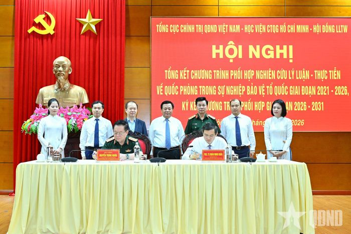  Đại diện Tổng cục Chính trị và Học viện Chính trị quốc gia Hồ Chí Minh ký kết chương trình phối hợp giai đoạn 2026-2031.