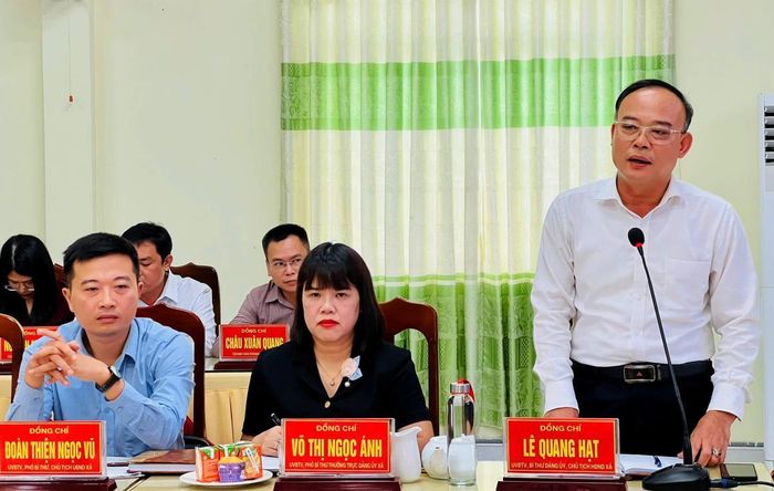 Bí thư xã Thăng Phú Lê Quang Hạt đề xuất một số nhiệm vụ, giải pháp.