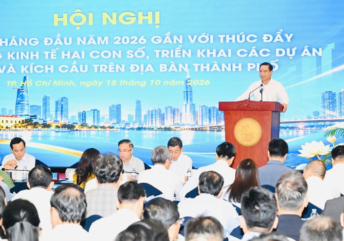  Chủ tịch UBND TPHCM Nguyễn Văn Được phát biểu tại hội nghị. Ảnh: VIỆT DŨNG 