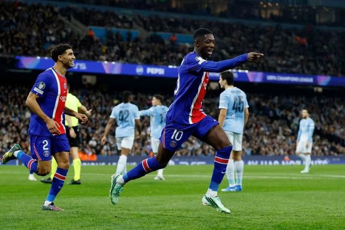 Đương kim vô địch PSG đánh bại Man City 4-2 ngay tại Etihad ở Champions League. Ảnh: Reuters.