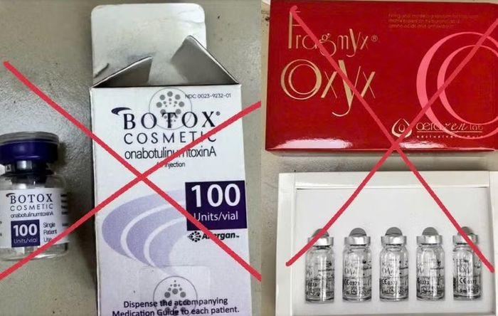 Sản phẩm filler, botox bị lực lượng chức năng thu giữ (Ảnh: Công an Hà Nội).
