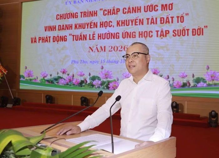 Ông Phạm Đại Dương - Bí thư Tỉnh ủy Phú Thọ phát biểu tại chương trình.