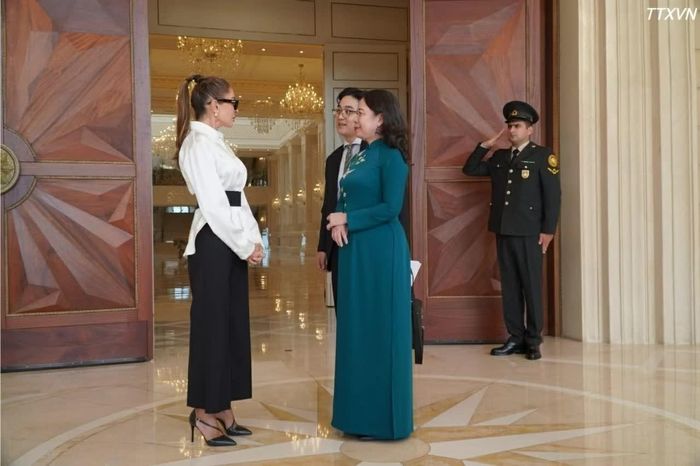 Phó Chủ tịch nước Võ Thị Ánh Xuân và Phó Tổng thống thứ nhất Azerbaijan Mehriban Aliyeva. (Nguồn: TTXVN)