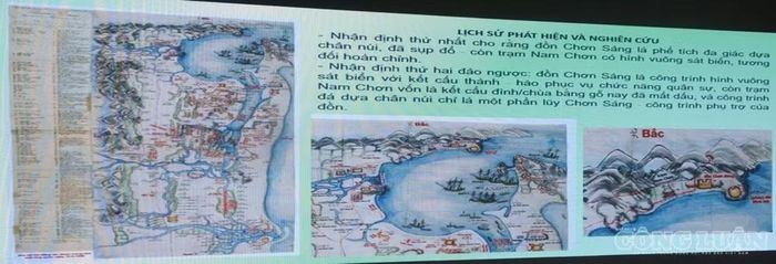 Bản đồ tư liệu về trạm Nam Chơn và đồn Chơn Sảng hiện do người Pháp lưu giữ được các nhà khoa học đưa ra tại hội thảo