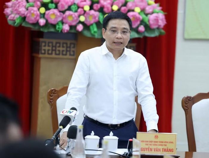 Phó Thủ tướng Nguyễn Văn Thắng phát biểu kết luận cuộc làm việc - Ảnh: CP