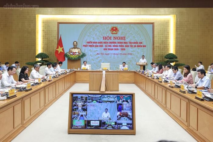  Hội nghị được kết nối trực tuyến từ trụ sở Chính phủ tới các tỉnh, thành phố. (Ảnh: VGP) 
