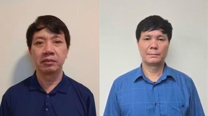 Cựu Phó chủ tịch UBND tỉnh Thanh Hóa Lê Đức Giang (bên trái).