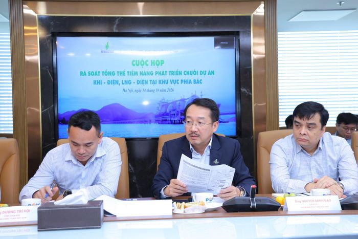 Tổng Giám đốc PVEP Nguyễn Thiện Bảo phát biểu tại buổi làm việc.