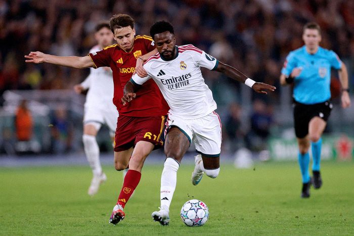 Vinicius có trận đấu đáng quên trước Roma. Ảnh: RMCF