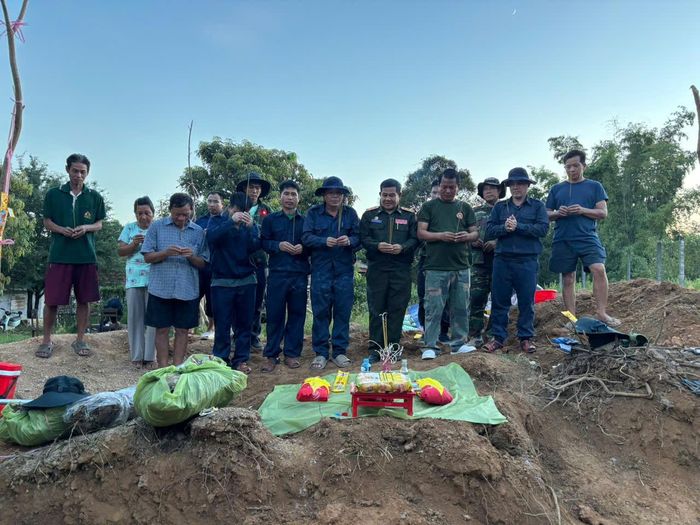 Đội quy tập hài cốt liệt sĩ đã tìm thấy 8 hài cốt liệt sĩ trong mùa khô 2026-2027 tại Lào. Ảnh: Bộ CHQS Hà Tĩnh